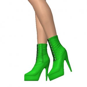 Ankle boots, Green with platform
