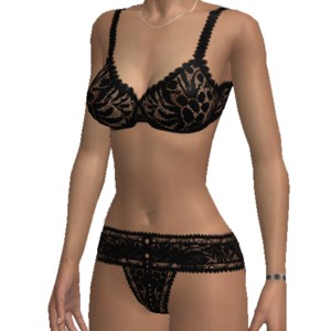 Bra and panties, Sexy black lingerie, in best virtual sex game AChat Next