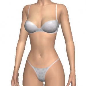 Bra and panties, white, addition to ultimate social interactions sex game AChat