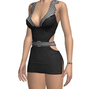 Clubwear costume, Sexy costume with striped decoration, for top open world sex game AChat