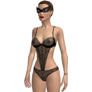 Lace costume, Black with mask