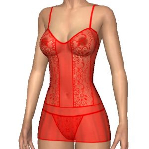 Luxury lingerie set, With red lace, in best 