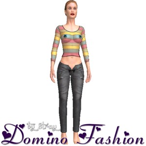 Net top with jeans, From Domino Fashion