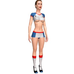 Sexy soccer dress, Red-blue-white, in best 