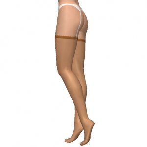 Stockings with sexy garter belt, Tan