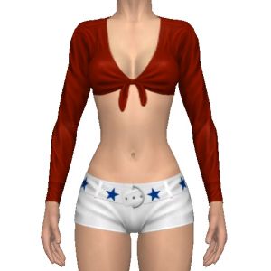 Texas girl costume, With dark red top
