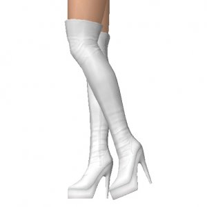 Thigh high boots, White, not only for cold winter nights