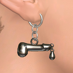 Cock shaped earrings, Just show what you need..., for top live sex game AChat Next