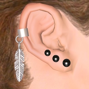 Earring, Silver feather