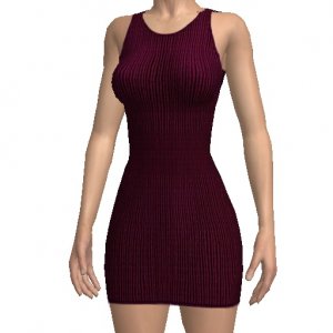 Short dress, Dark red, for superb virtual sex game AChat Next