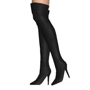 Thigh high boots, Black leather thigh high boots