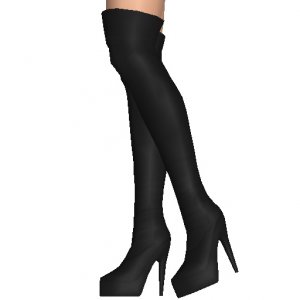 Thigh high boots, Black platform thigh high boots, for top social interactions sex game AChat