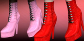 new upgrade: Platform Boots - Pink, red
