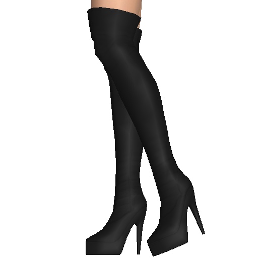 Black platform thigh high boots