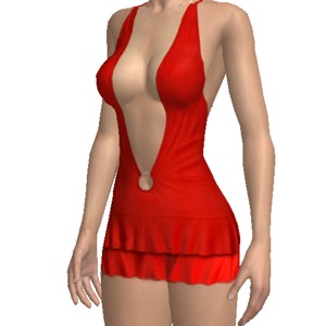 Clubwear costume, Costume with hot red mini