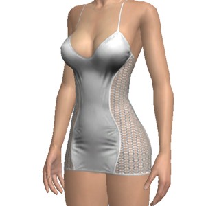 Costume with semi-transparent net side