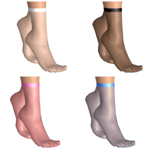 Nylon ankle socks in different colors, practical and sexy