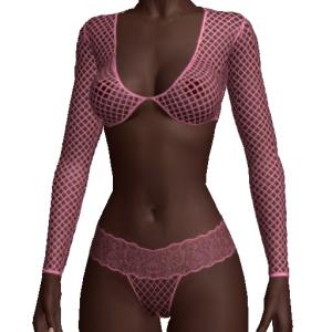 Pink net lingerie set