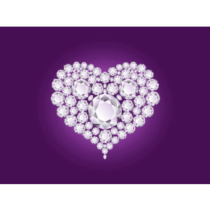 Background, Purple diamond heart