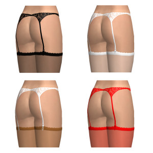 Stockings with sexy garter belt, different colors