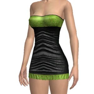 With green lacy top and bottom